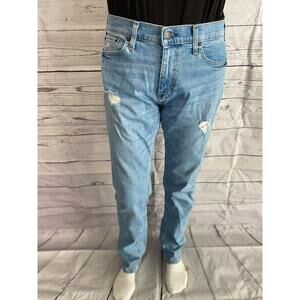 HOLLISTER Epic Flex Slim Straight Jeans Men’s 30X32 W34L32 Stone Wash Denim#